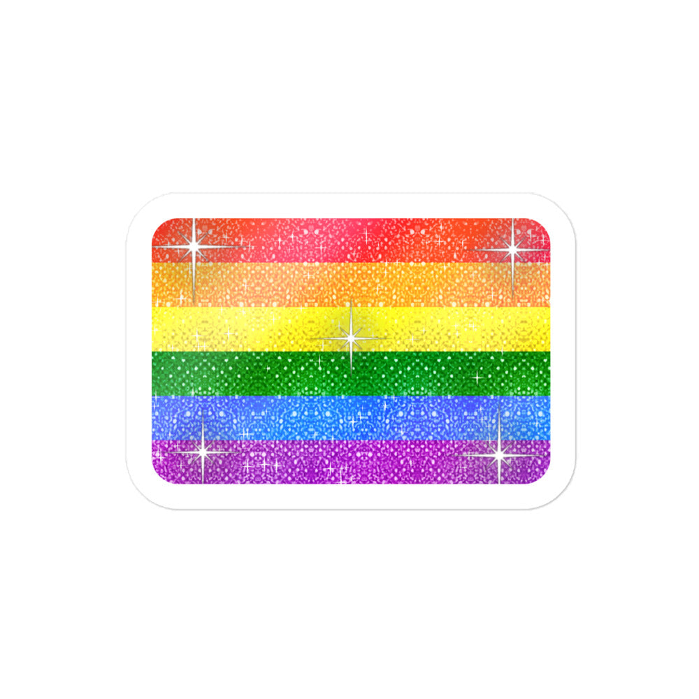 Rainbow Pride flag sticker - kiss-cut glossy vinyl, KWEEN Colours LGBTQ+ sticker, UK