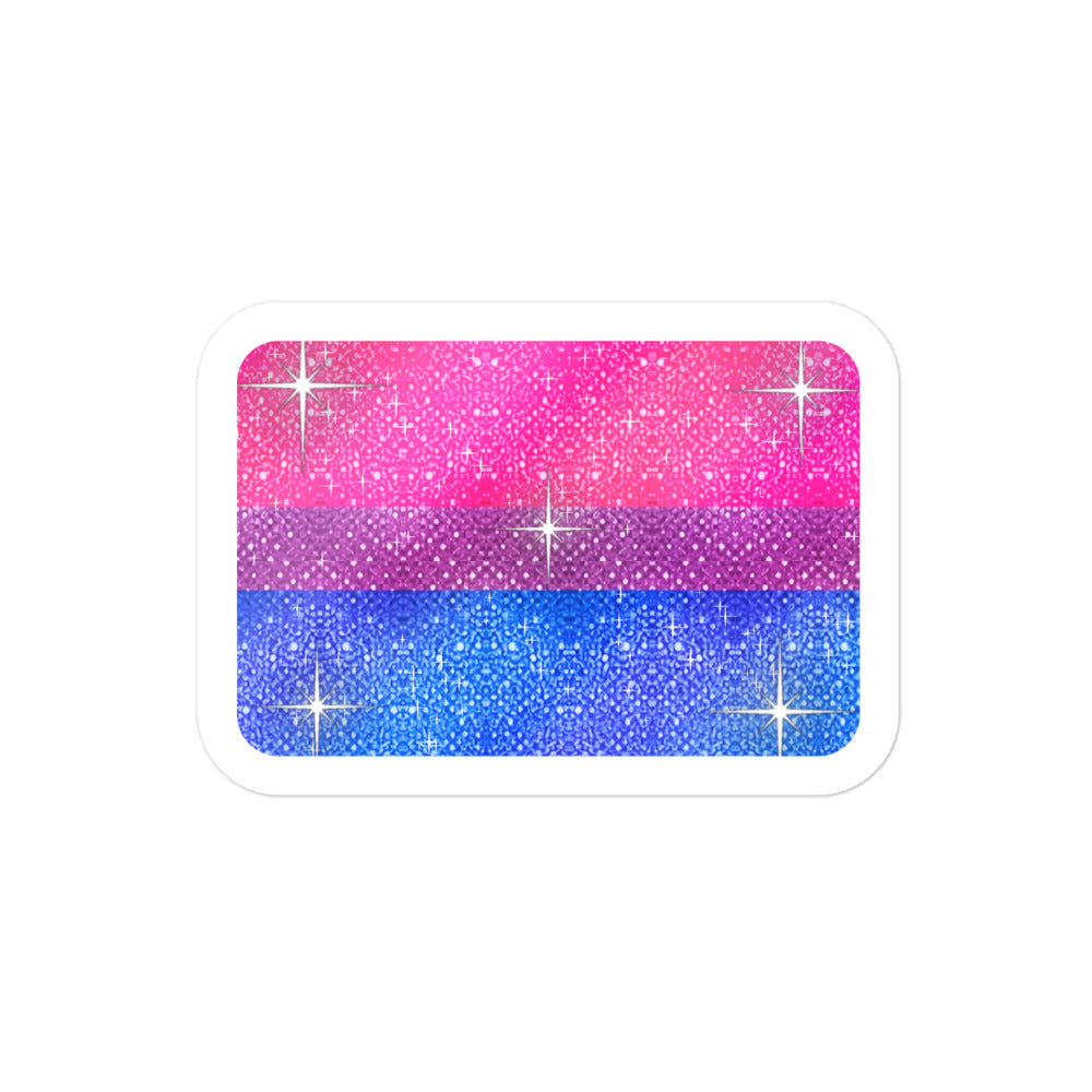 Bisexual Pride flag sticker - kiss-cut glossy vinyl, KWEEN Colours LGBTQ+ sticker, UK