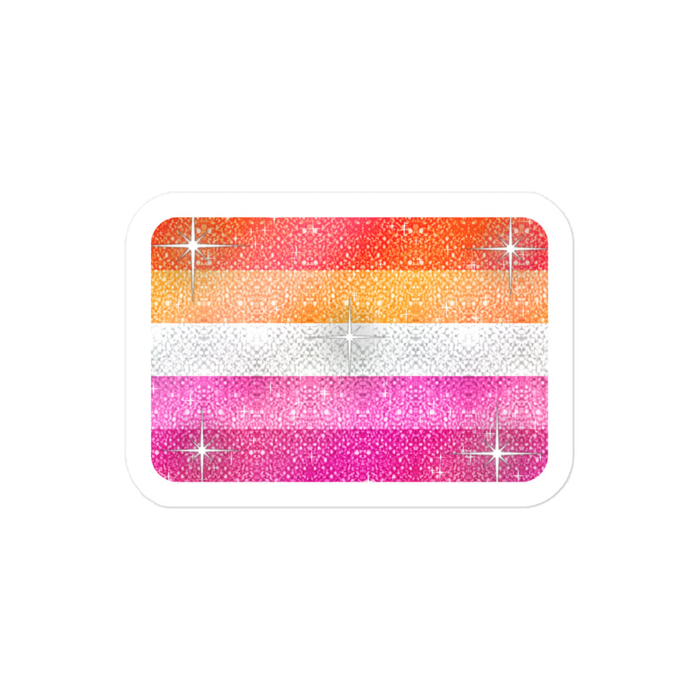 Lesbian Pride flag sticker - kiss-cut glossy vinyl, KWEEN Colours LGBTQ+ sticker, UK