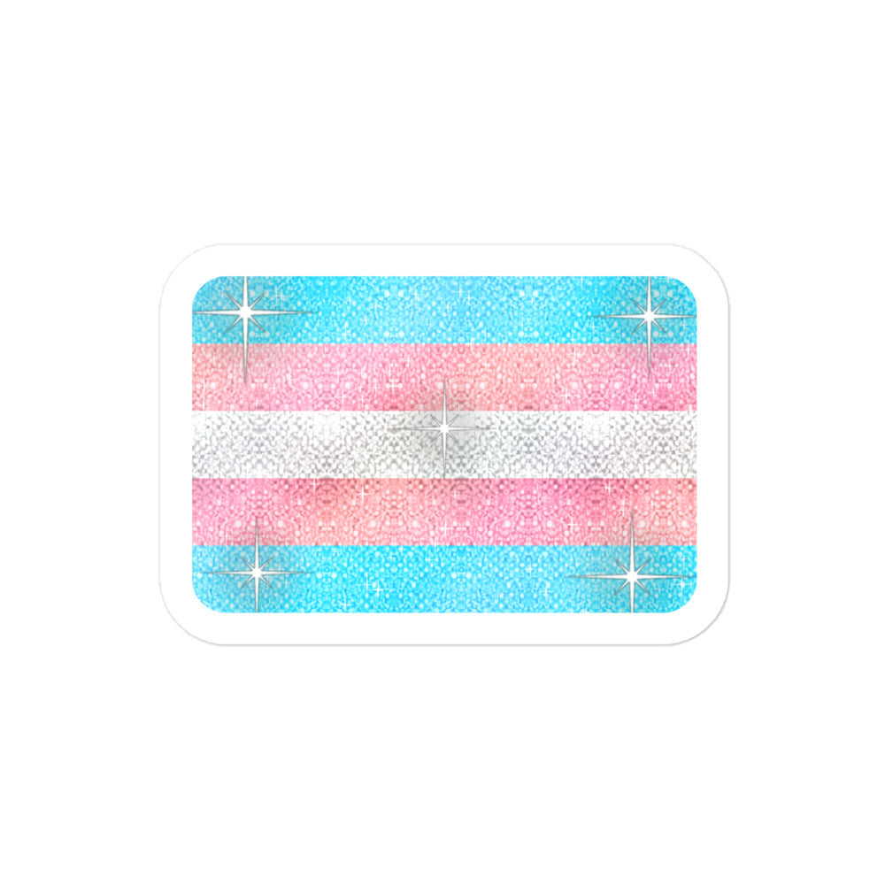 Transgender Pride flag sticker - kiss-cut glossy vinyl, KWEEN Colours LGBTQ+ sticker, UK