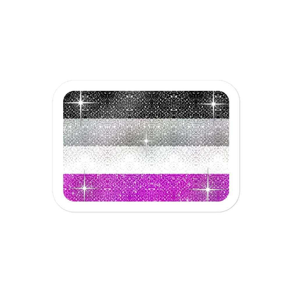 Asexual Pride flag sticker - kiss-cut glossy vinyl, KWEEN Colours LGBTQ+ sticker, UK