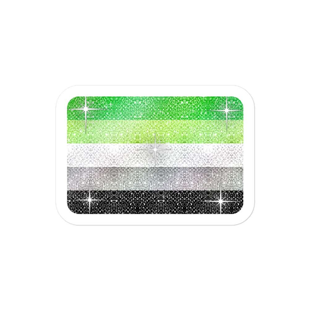 Aromantic Pride flag sticker - kiss-cut glossy vinyl, KWEEN Colours LGBTQ+ sticker, UK