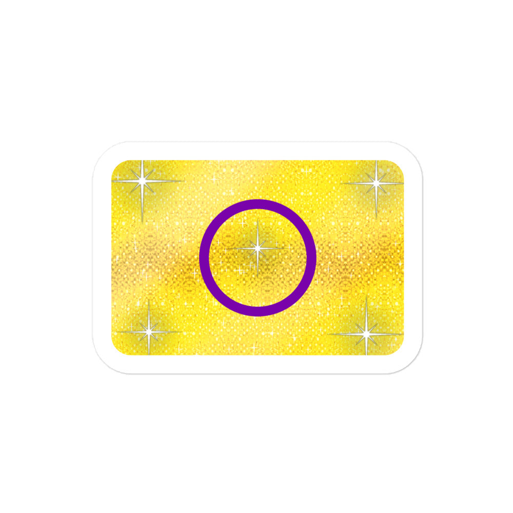 Intersex Pride flag sticker - kiss-cut glossy vinyl, KWEEN Colours LGBTQ+ sticker, UK