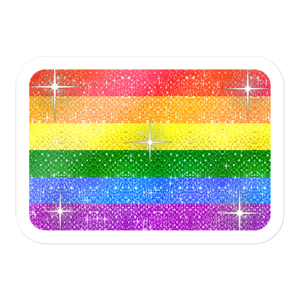 Rainbow Pride flag sticker - kiss-cut glossy vinyl, KWEEN Colours LGBTQ+ sticker, UK