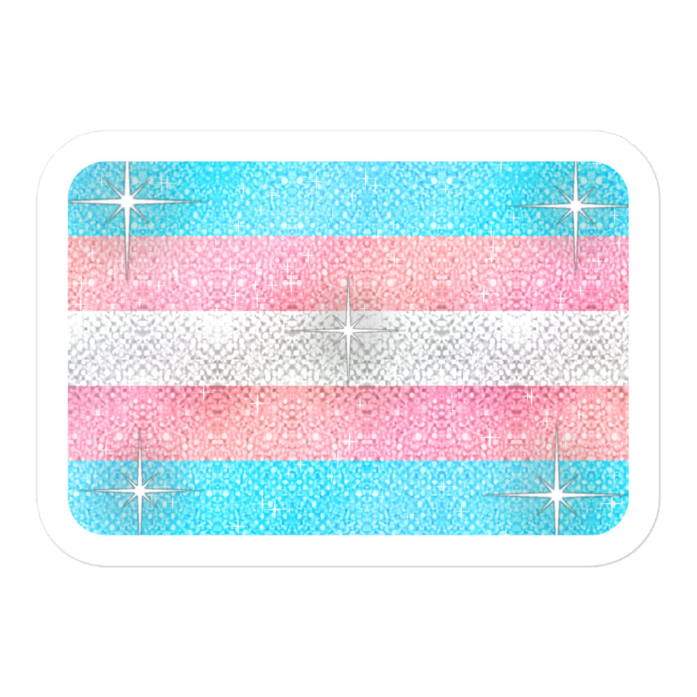 Transgender Pride flag sticker - kiss-cut glossy vinyl, KWEEN Colours LGBTQ+ sticker, UK