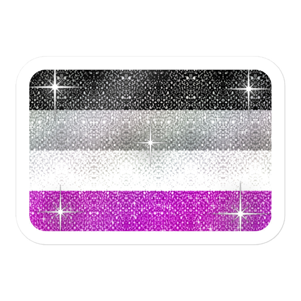 Asexual Pride flag sticker - kiss-cut glossy vinyl, KWEEN Colours LGBTQ+ sticker, UK
