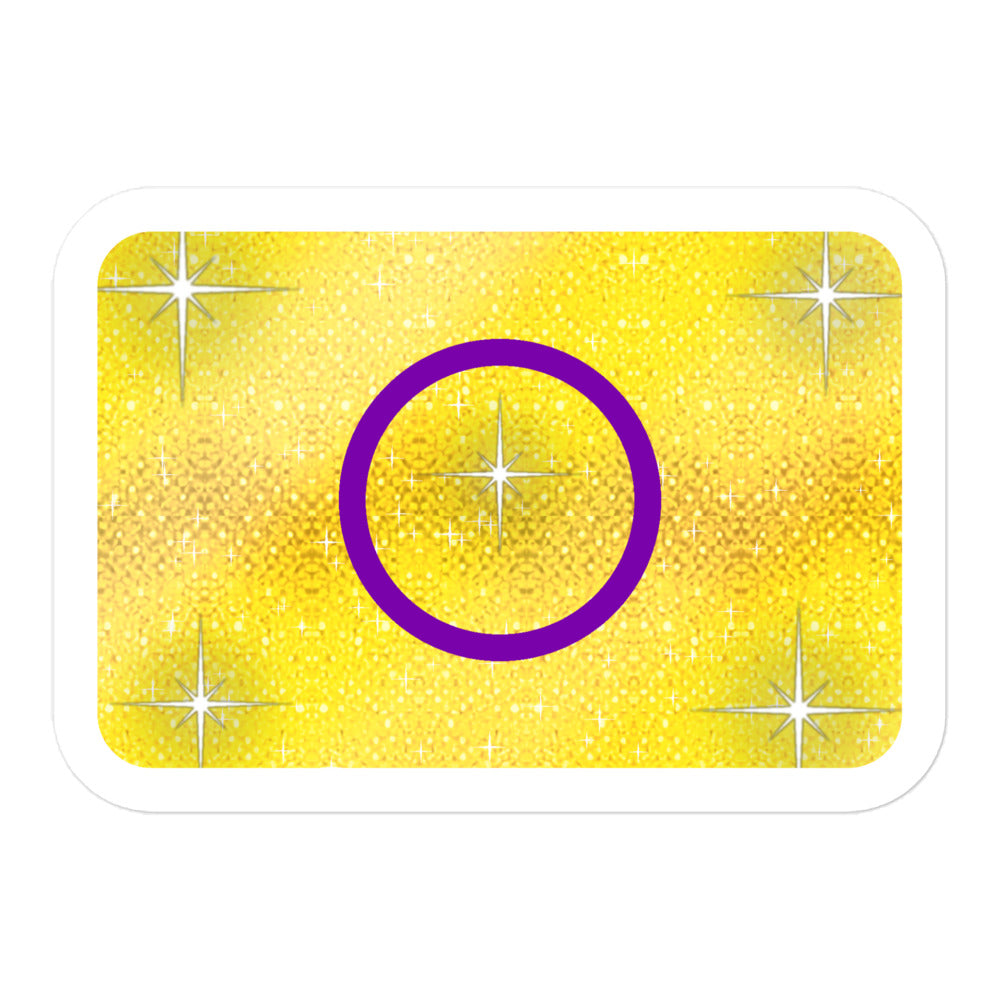 Intersex Pride flag sticker - kiss-cut glossy vinyl, KWEEN Colours LGBTQ+ sticker, UK