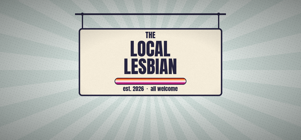 Local Lesbian pub sign mug design — full artwork