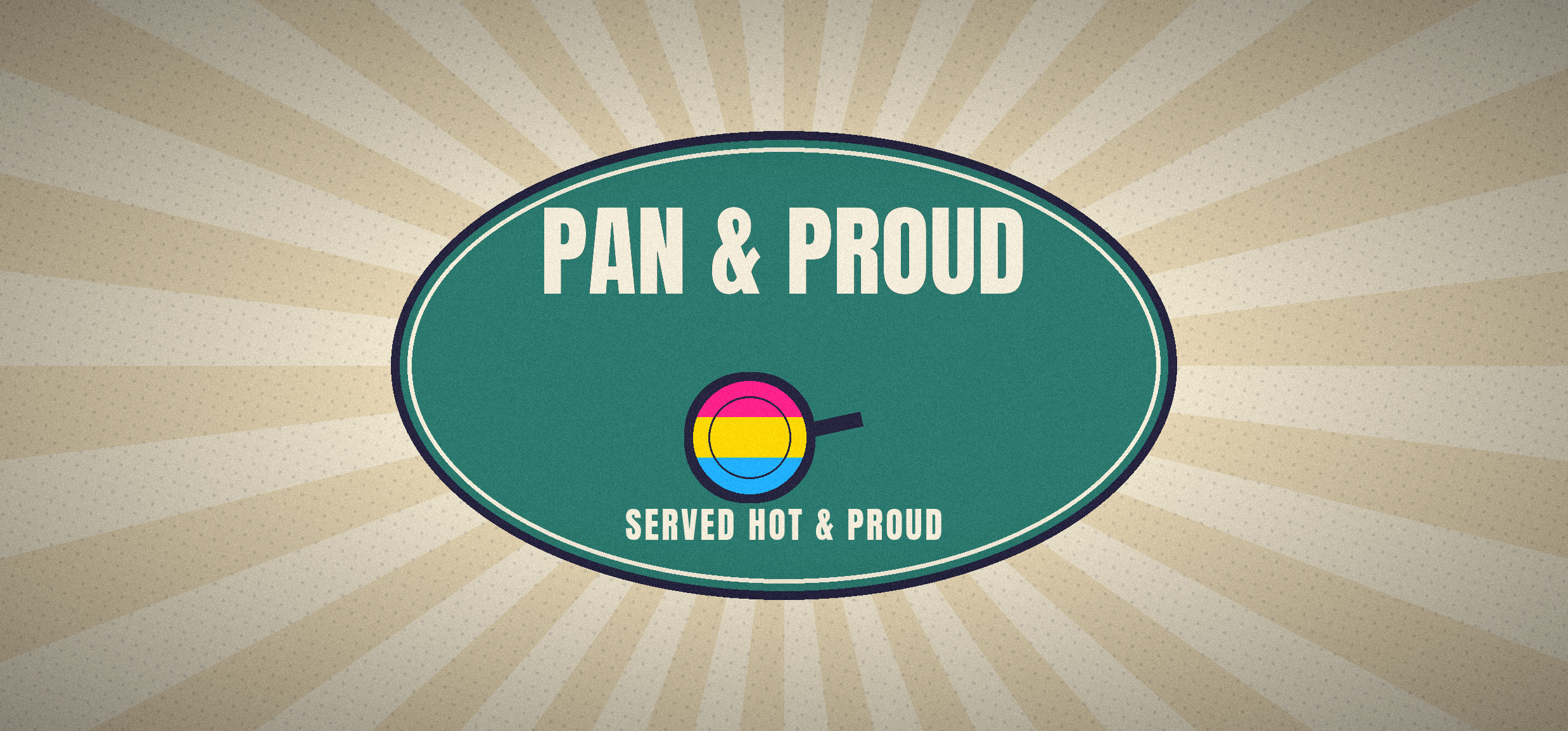 Pan and Proud diner plaque mug design — full artwork