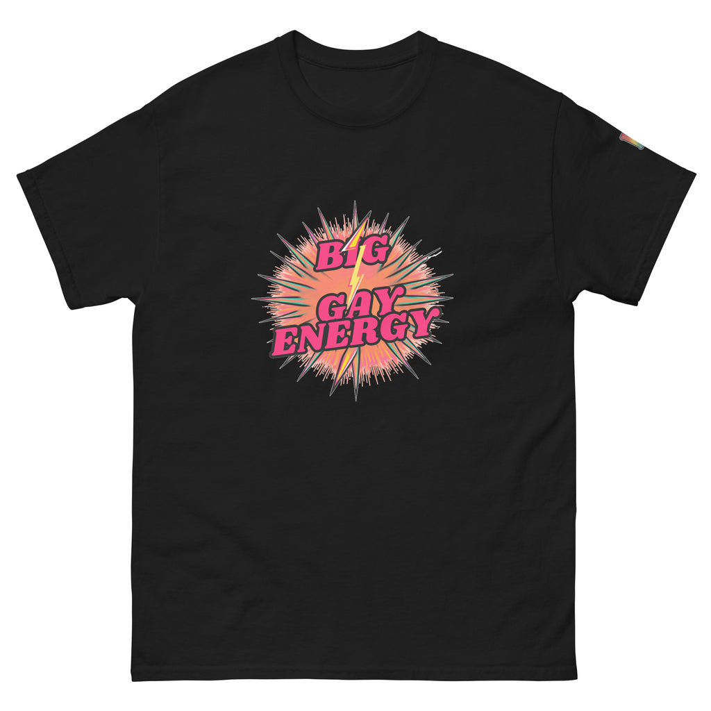 gay pride t-shirt — Big Gay Energy print, black t-shirt