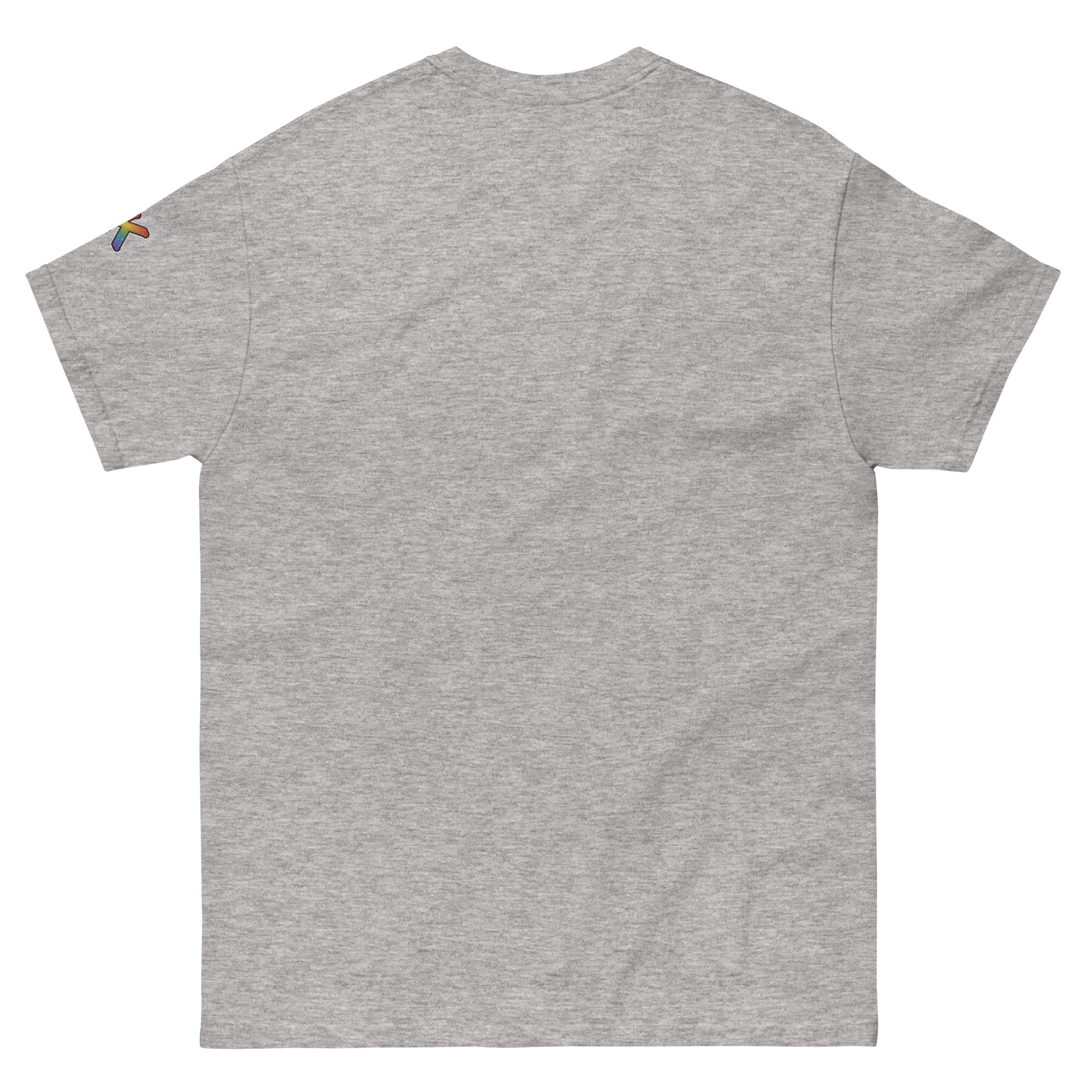 sassy pride t-shirt — Raised on Drama print, sport grey t-shirt back view