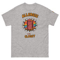 non-binary pride t-shirt — Allergic to the Closet print, sport grey t-shirt