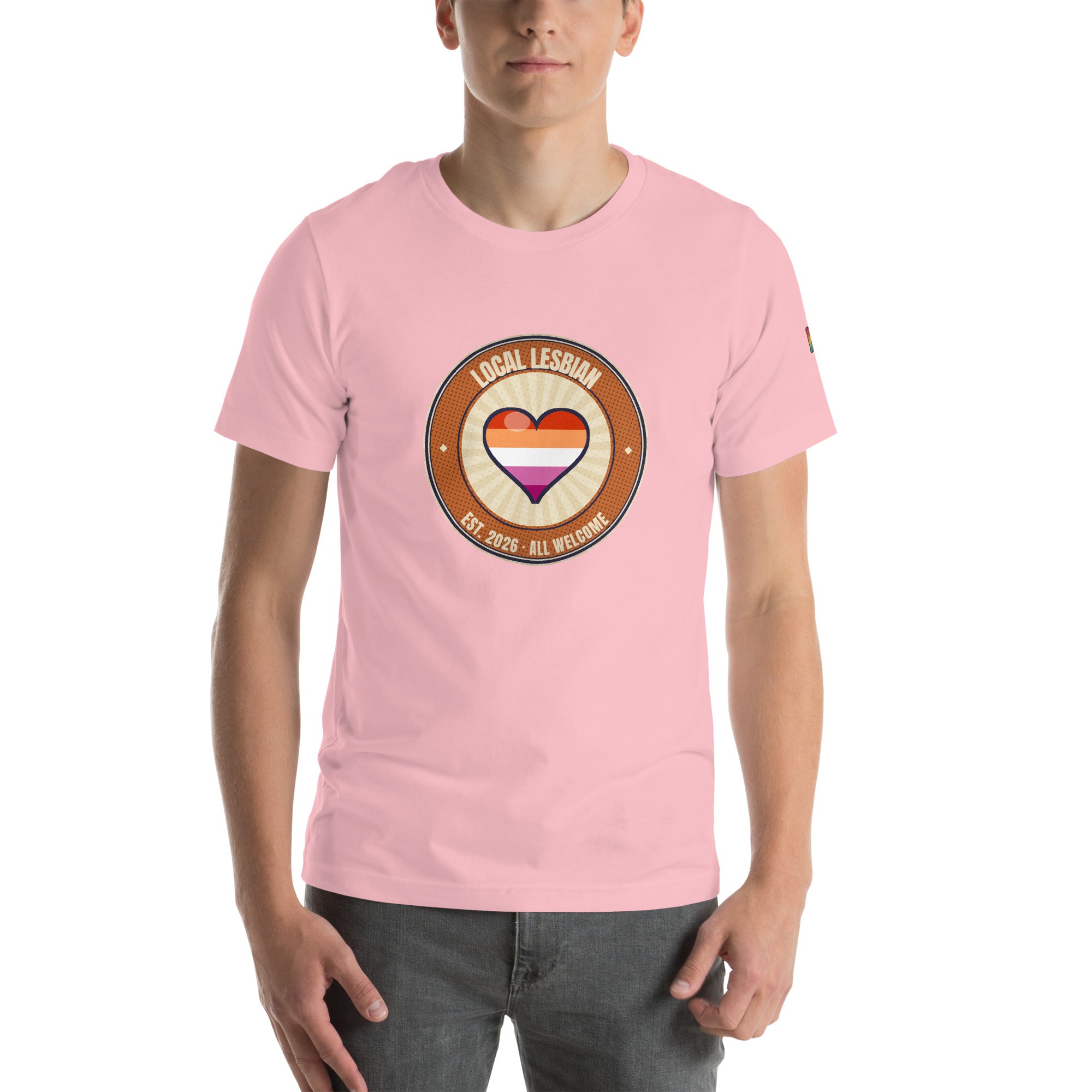 Local Lesbian badge pride t-shirt — alternate view
