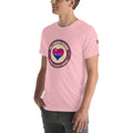 Bog-Standard Bisexual badge t-shirt — bi pride heart tee by KWEEN!