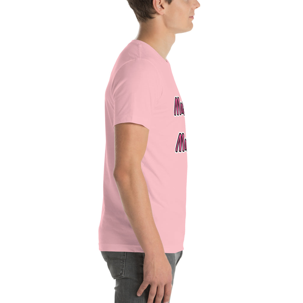 drag pride t-shirt — Mascara for Mascara print, pink t-shirt right side view