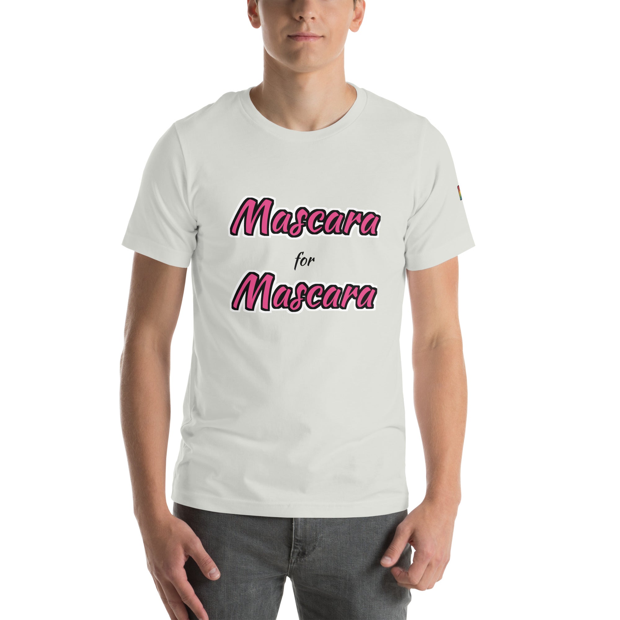 drag pride t-shirt — Mascara for Mascara print, ash grey t-shirt